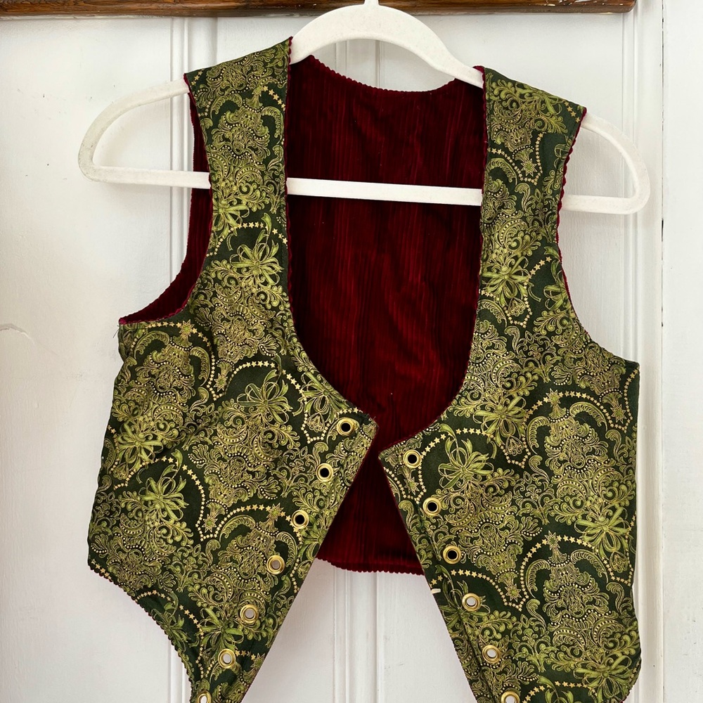 Green and Gold Brocade Vest